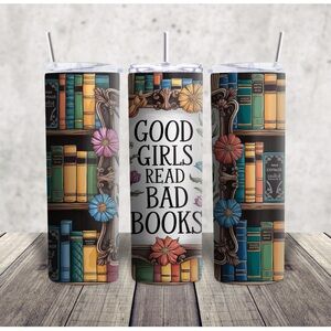 Colorful Book-Themed Tumbler